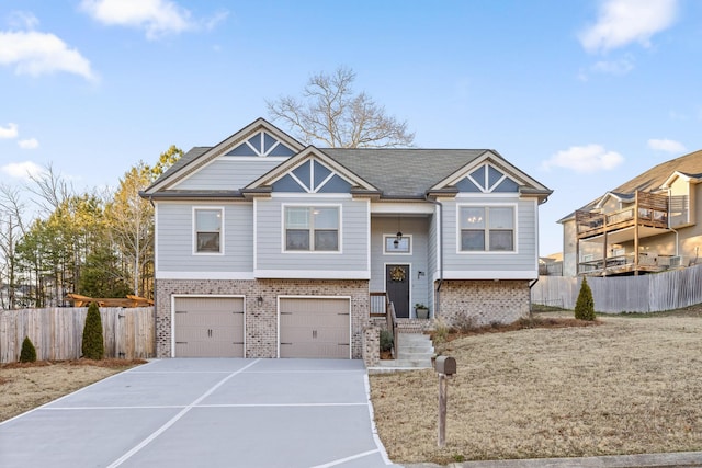 view of front facade with a garage