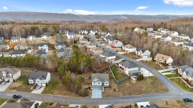 bird's eye view featuring a mountain view