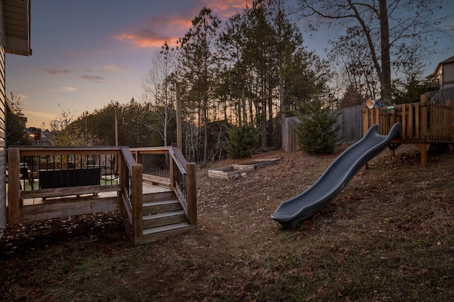 view of playground at dusk