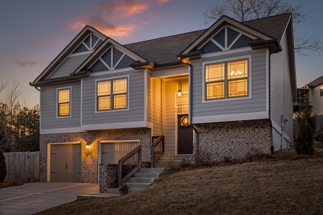 view of front of home featuring a garage