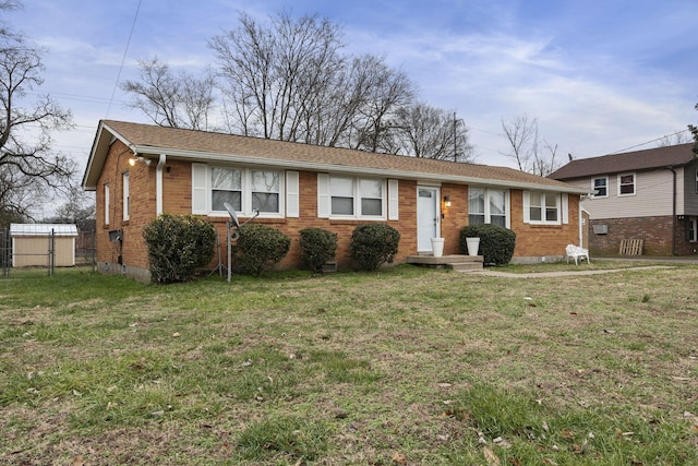 ranch-style house with a front yard