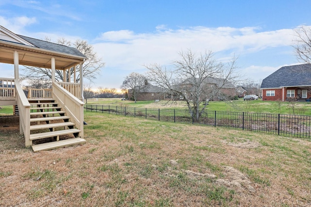 view of yard featuring a deck