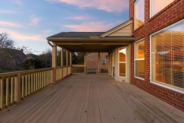 view of deck at dusk