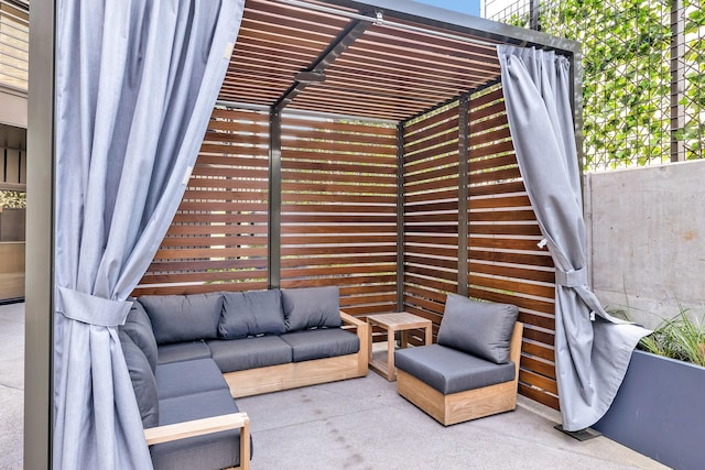 view of patio with an outdoor hangout area