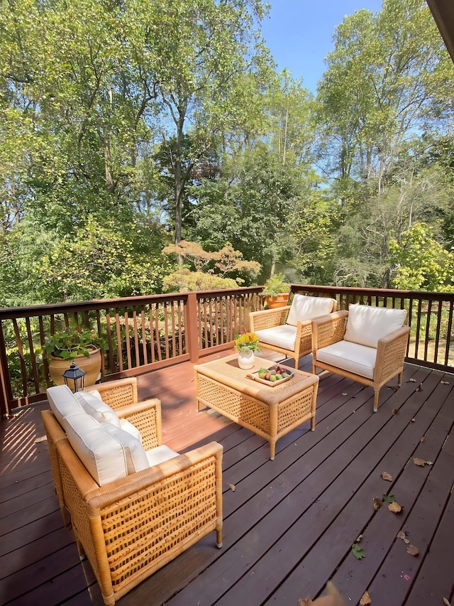 deck with an outdoor living space