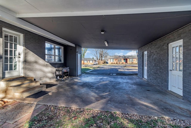 view of patio with a grill