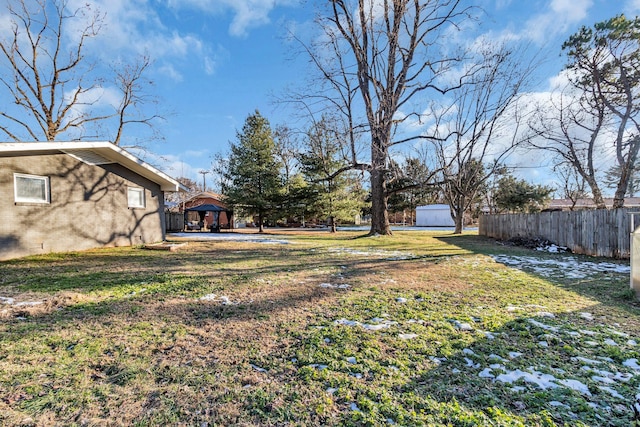 view of yard featuring a gazebo