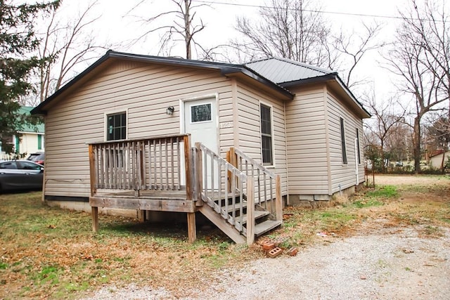 view of front facade with a deck