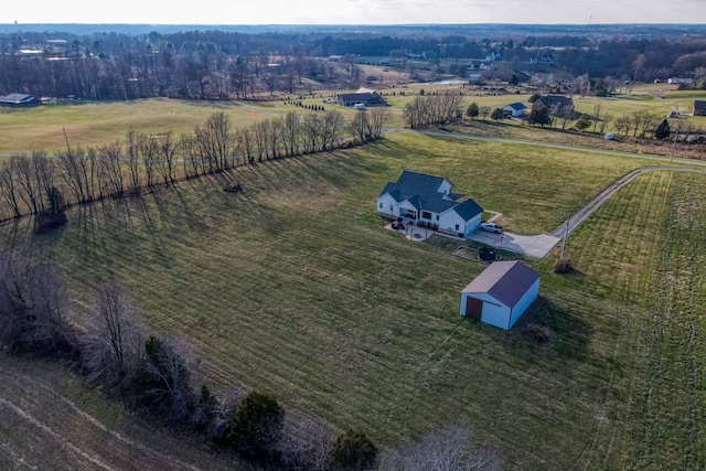 bird's eye view featuring a rural view