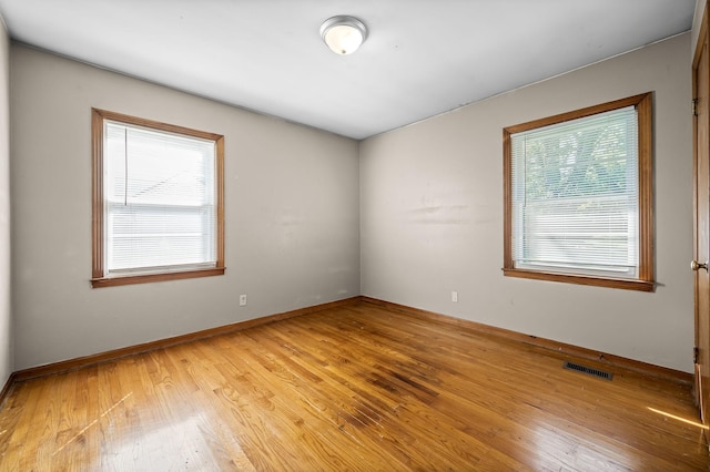 empty room featuring light wood-type flooring