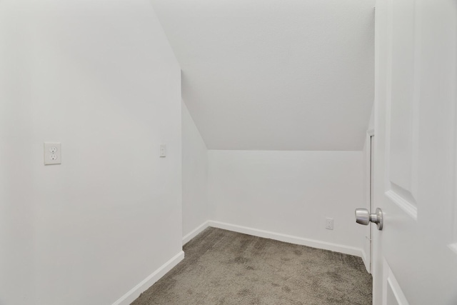 bonus room featuring carpet and vaulted ceiling