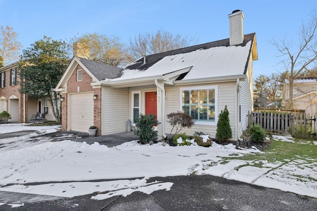 view of front facade with a garage