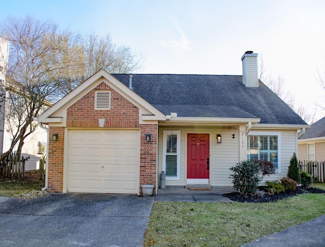 view of front of house with a garage