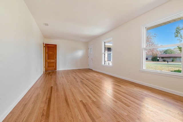 interior space with light hardwood / wood-style floors