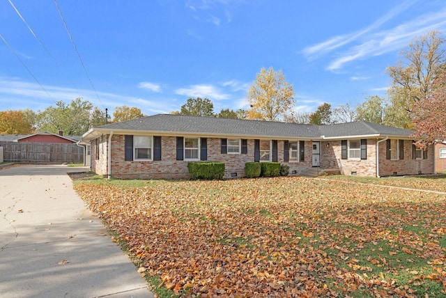 view of single story home