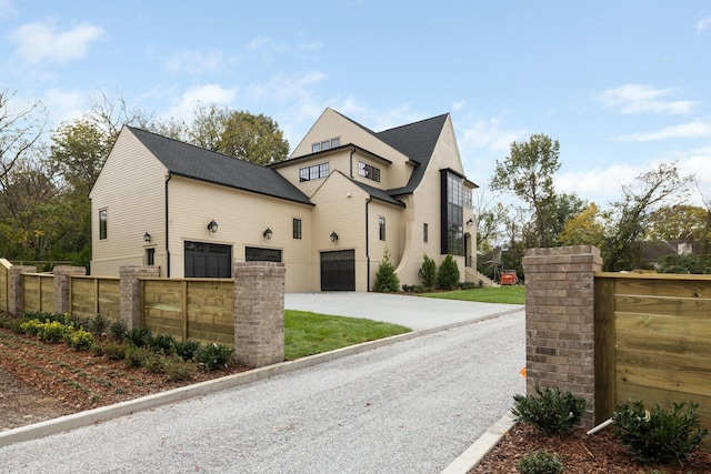 exterior space featuring a garage