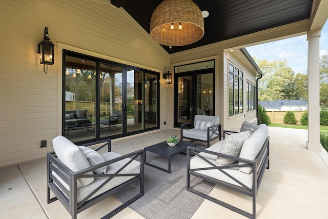 view of patio / terrace featuring an outdoor living space