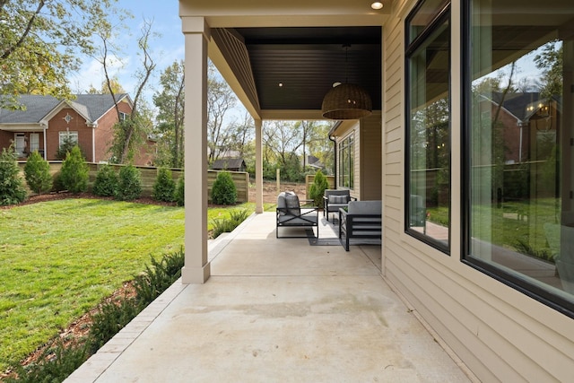 view of patio / terrace with an outdoor living space