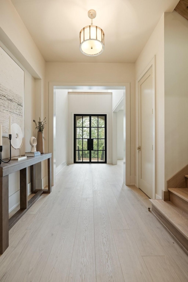 hall featuring light hardwood / wood-style floors