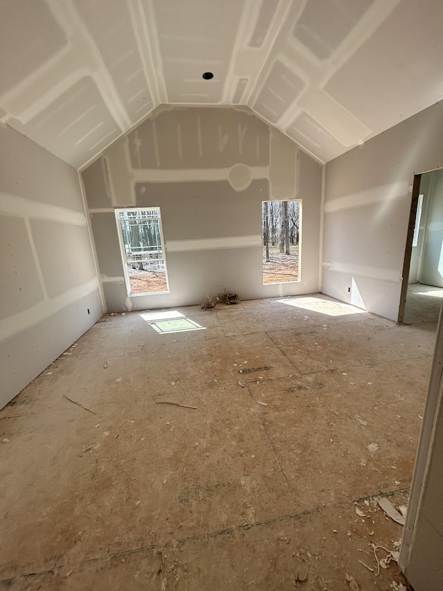 interior space with lofted ceiling