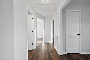 hall featuring dark hardwood / wood-style flooring