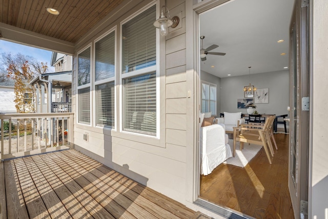 wooden deck with a porch