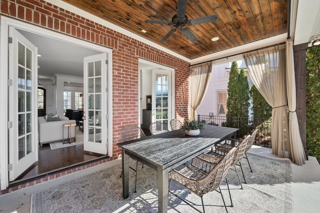 view of patio / terrace with ceiling fan