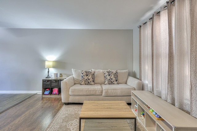 living room featuring hardwood / wood-style floors