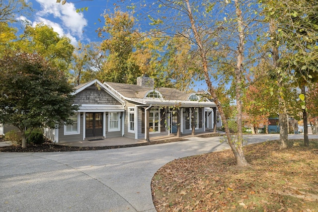 view of front of home with french doors