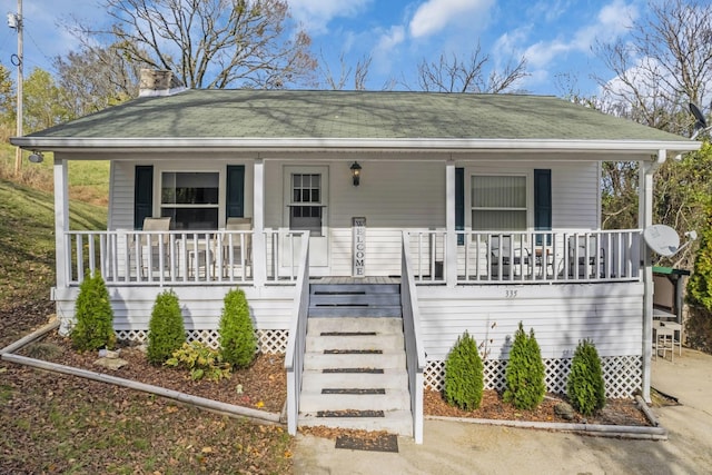 bungalow-style house featuring covered porch