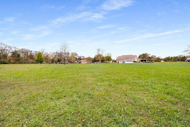 view of yard with a rural view