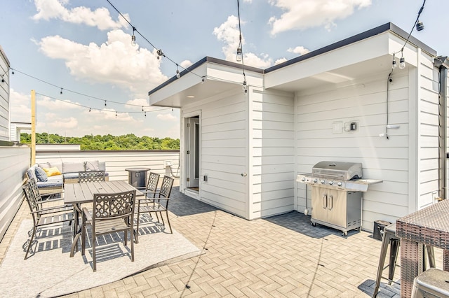 view of patio featuring area for grilling