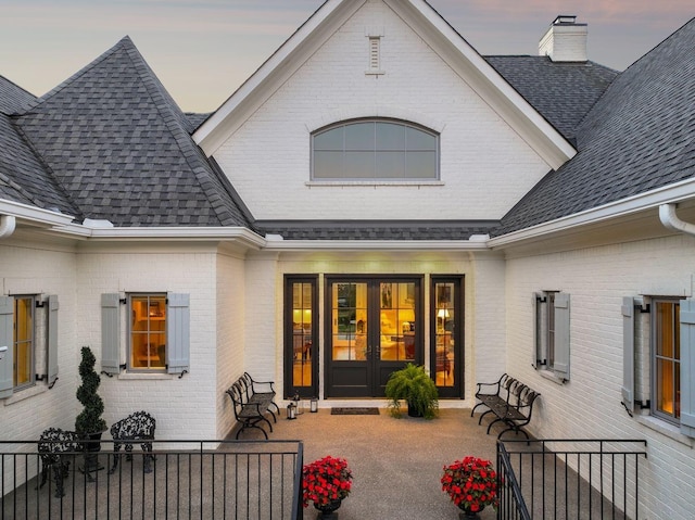 exterior space with french doors