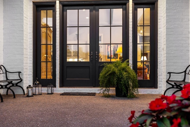 entrance to property with french doors