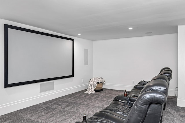 home theater with carpet