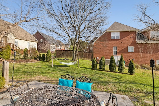 view of yard with fence