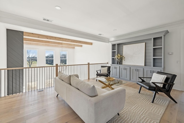 living room featuring light hardwood / wood-style flooring