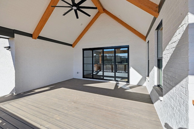 deck featuring ceiling fan