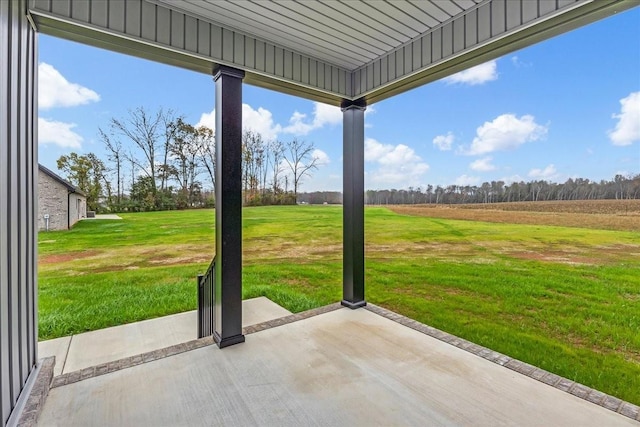 view of patio featuring a rural view