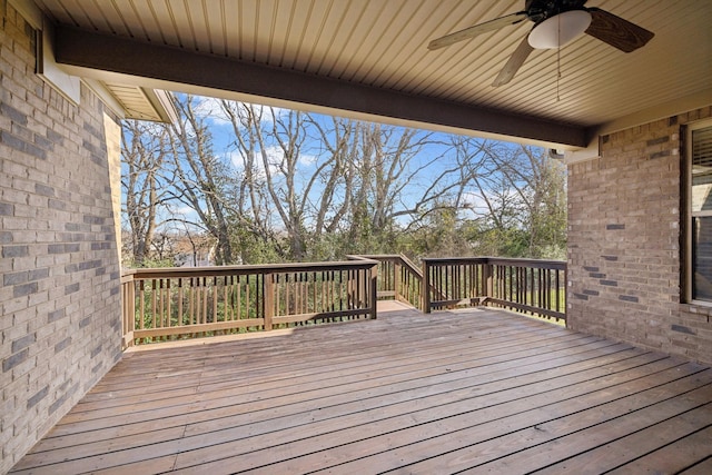 deck featuring ceiling fan