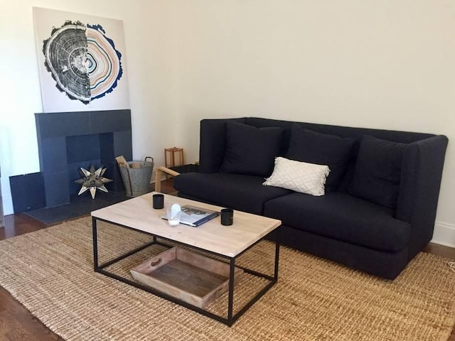 living room featuring hardwood / wood-style floors