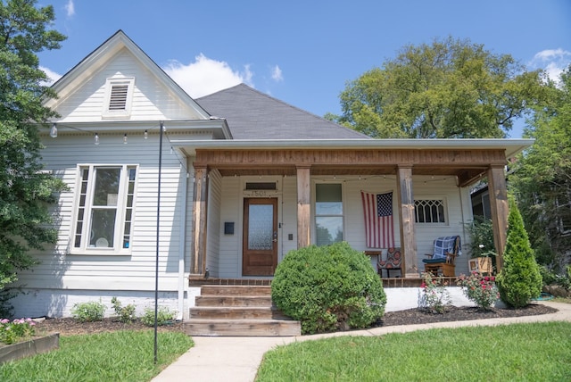 view of front of home with covered porch