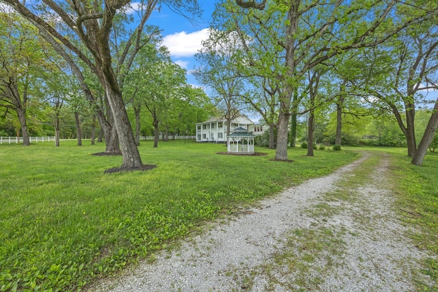 view of yard featuring a gazebo