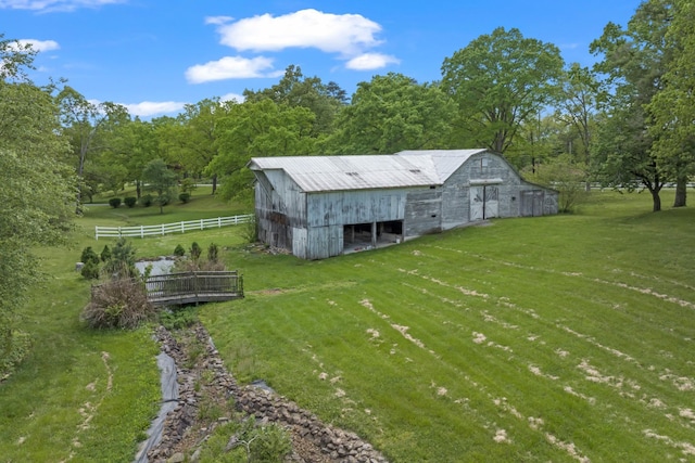 exterior space with a rural view