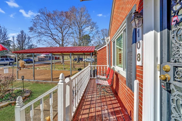 wooden terrace with covered porch