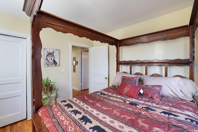 bedroom featuring light wood-type flooring