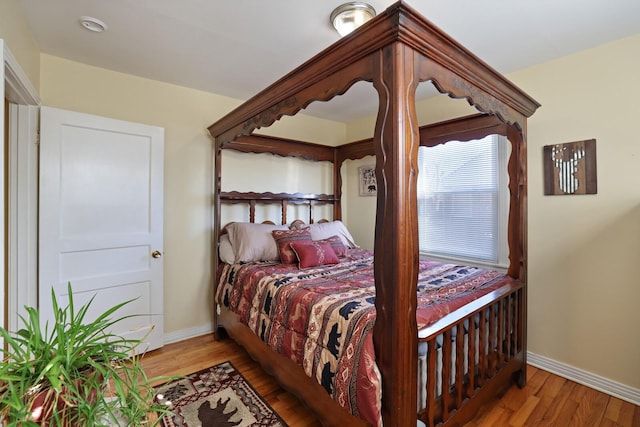 bedroom featuring light wood-type flooring