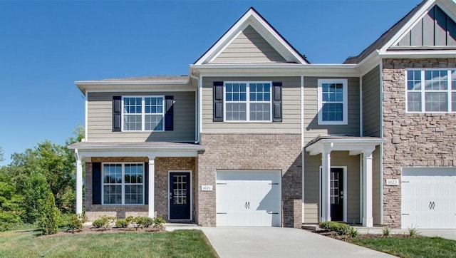 view of front of house with a garage