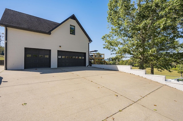 view of home's exterior featuring a garage