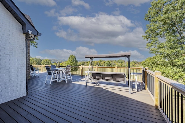 view of wooden deck